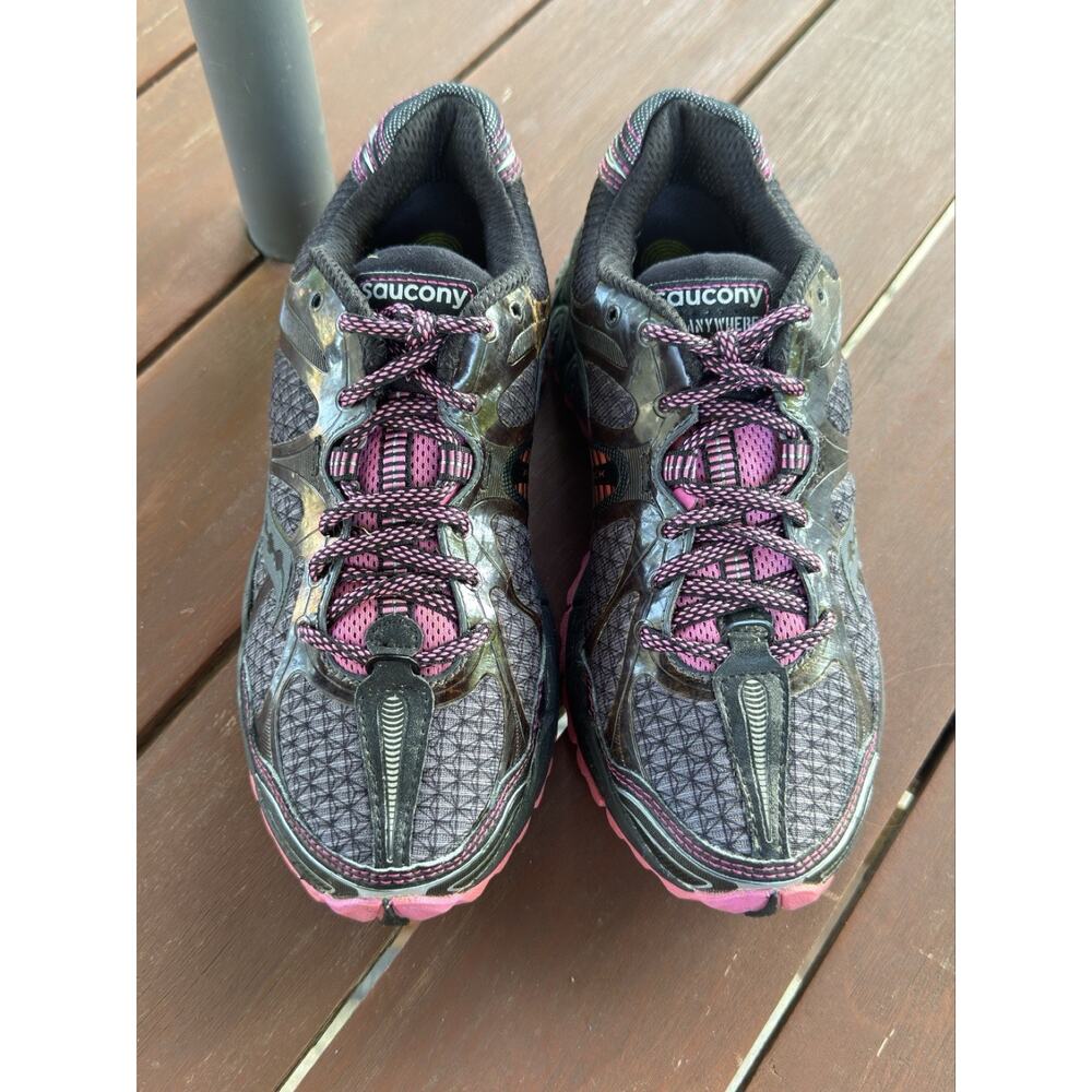 Saucony Run Anywhere Women’s Running Shoes Size 7 Black Fuchsia Athletic - Picture 3 of 15